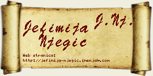 Jefimija Njegić vizit kartica